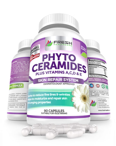 Fresh Healthcare Phytoceramides 350mg with Vitamins A,C,D & E - 90 Vegan Capsules
